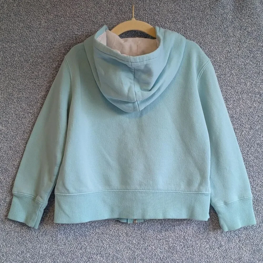 Amazon Essentials Girls Size XS 4T - 5T Aqua Blue Hooded Fleece Zip Up Jacket